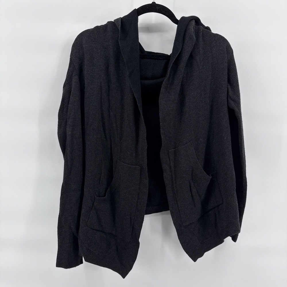 Lululemon Cardigan Women One Size Black Open Front Shawl Collar‎ Wrap Sweater
